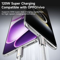 Cáp USB Type C Toocki 120W cho OPPO Supervooc 2.0 Vivo, cáp dữ liệu sạc nhanh Type C cho iPhone Xiaomi Samsung