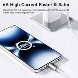 Cáp USB Type C Toocki 120W cho OPPO Supervooc 2.0 Vivo, cáp dữ liệu sạc nhanh Type C cho iPhone Xiaomi Samsung