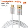 Cáp USB Type C Toocki 120W cho OPPO Supervooc 2.0 Vivo, cáp dữ liệu sạc nhanh Type C cho iPhone Xiaomi Samsung