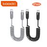 Toocki Coiled USB C to USB C Cable 2 Pack 1.5M PD 60W Fast Type C Charging Cable for iPhone 17 16 15 Sasmung Galaxy S24 for Car