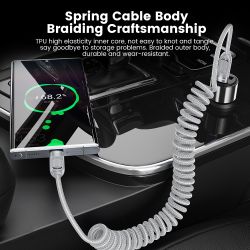 Toocki Coiled USB C to USB C Cable 2 Pack 1.5M PD 60W Fast Type C Charging Cable for iPhone 17 16 15 Sasmung Galaxy S24 for Car