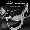 Toocki Coiled USB C to USB C Cable 2 Pack 1.5M PD 60W Fast Type C Charging Cable for iPhone 17 16 15 Sasmung Galaxy S24 for Car