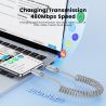 Toocki Coiled USB C to USB C Cable 2 Pack 1.5M PD 60W Fast Type C Charging Cable for iPhone 17 16 15 Sasmung Galaxy S24 for Car