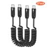 Toocki Coiled USB C to USB C Cable 2 Pack 1.5M PD 60W Fast Type C Charging Cable for iPhone 17 16 15 Sasmung Galaxy S24 for Car