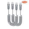 Toocki Coiled USB C to USB C Cable 2 Pack 1.5M PD 60W Fast Type C Charging Cable for iPhone 17 16 15 Sasmung Galaxy S24 for Car