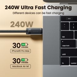 Toocki 240W USB C Cable Magnetic Tangle-free Fast Charging Type C Cable for iPhone 16 15 Pro Max Macbook Samsung S24 S23 Tablet