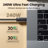 Toocki 240W USB C Cable Magnetic Tangle-free Fast Charging Type C Cable for iPhone 16 15 Pro Max Macbook Samsung S24 S23 Tablet