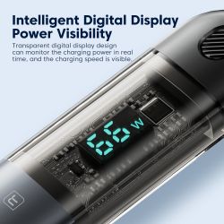 Câble Toocki 66 W 3 en 1 avec affichage numérique, charge rapide 6 A, compatible Micro USB, Type C et Lightning, pour iPhone, Sa