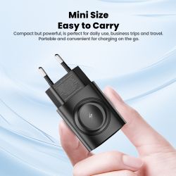 Station de charge Toocki 3 en 1 avec chargeur GaN pour iPhone, Apple Watch et charge rapide USB-C PD 20 W (compatible iPhone 16,