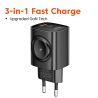 Station de charge Toocki 3 en 1 avec chargeur GaN pour iPhone, Apple Watch et charge rapide USB-C PD 20 W (compatible iPhone 16,