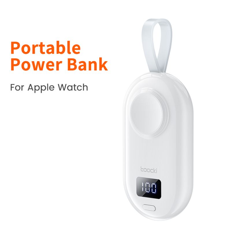 Bộ sạc không dây di động Toocki dành cho Apple Watch 6 SE 5 4 3 2 1 Màn hình 2500mAh Đế sạc nhanh AppleWatch Charger
