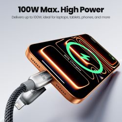 Cáp sạc nhanh Toocki 4 trong 1, cáp USB sang USB C 1.2m 100W 5A, USB C sang Lightning 27W, cáp sạc nhanh USB C cho iPhone Samsun
