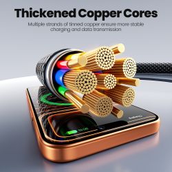 Cáp sạc nhanh Toocki 4 trong 1, cáp USB sang USB C 1.2m 100W 5A, USB C sang Lightning 27W, cáp sạc nhanh USB C cho iPhone Samsun