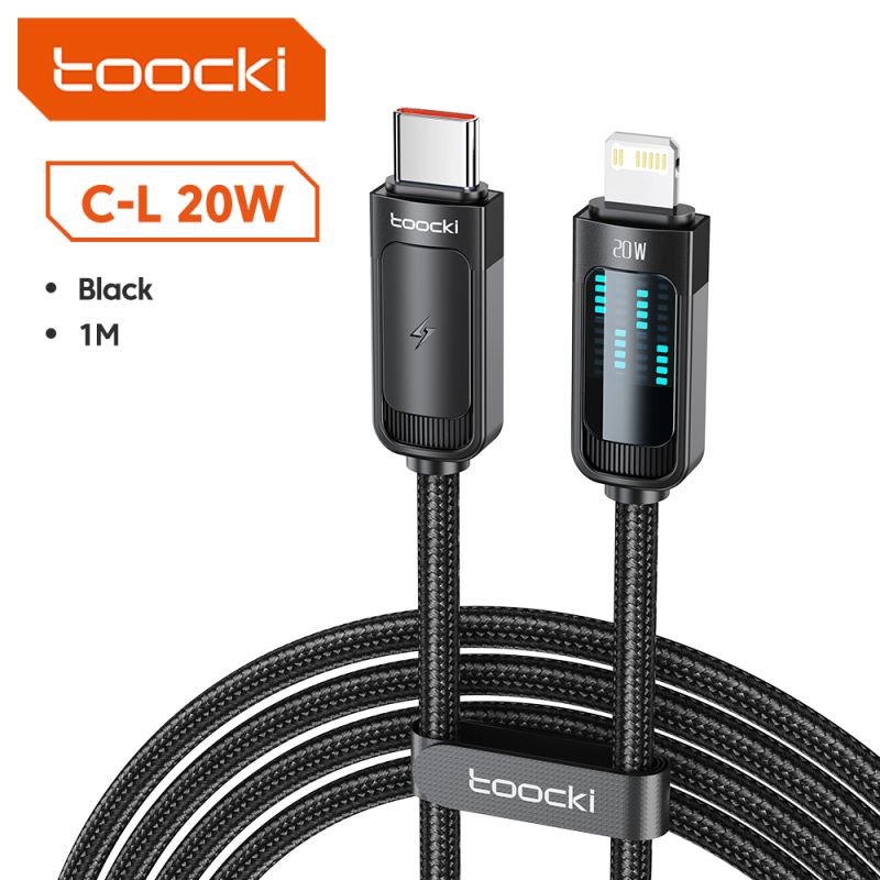 Câble Lightning USB-C Toocki PD 20 W pour iPhone, chargeur rapide, compatible avec iPhone 14, 13, 12 Pro Max, iPad et AirPods