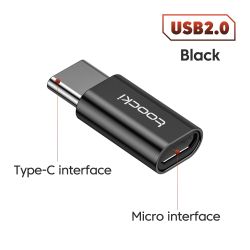 Bộ chuyển đổi OTG Toocki USB 3.0 sang Type C, đầu cắm Micro sang Type C đực sang USB 2.0 cái, tương thích với Macbook, Xiaomi và