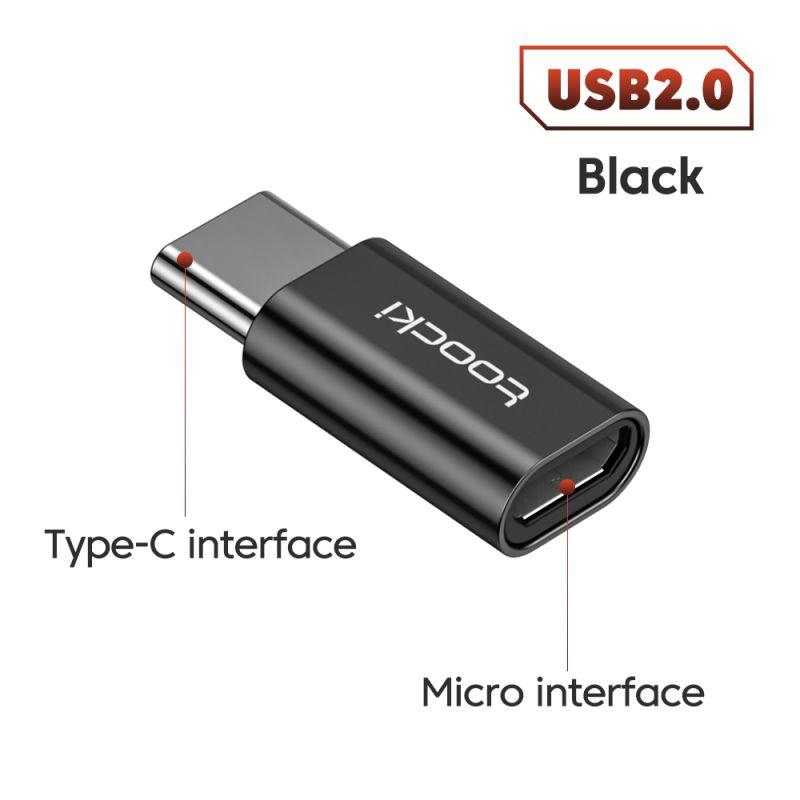 Toocki OTG Adapter USB 3.0 do typu C, wtyk micro-C męski na USB 2.0 żeński, konwerter do Macbooka, Xiaomi, Samsunga, złącza OTG