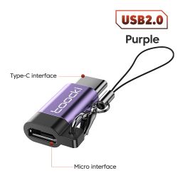 Bộ chuyển đổi OTG Toocki USB 3.0 sang Type C, đầu cắm Micro sang Type C đực sang USB 2.0 cái, tương thích với Macbook, Xiaomi và