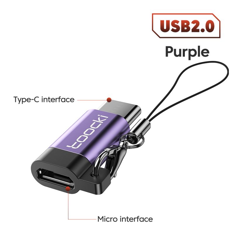 Bộ chuyển đổi OTG Toocki USB 3.0 sang Type C, đầu cắm Micro sang Type C đực sang USB 2.0 cái, tương thích với Macbook, Xiaomi và