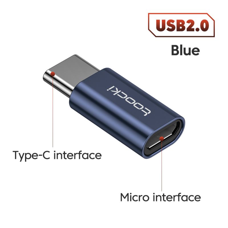 Toocki OTG Adapter USB 3.0 do typu C, wtyk micro-C męski na USB 2.0 żeński, konwerter do Macbooka, Xiaomi, Samsunga, złącza OTG