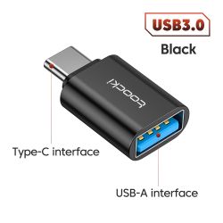 Toocki OTG Adapter USB 3.0 do typu C, wtyk micro-C męski na USB 2.0 żeński, konwerter do Macbooka, Xiaomi, Samsunga, złącza OTG