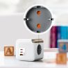 Ổ cắm điện đa năng Toocki GaN với 4 ổ cắm AC, 2 cổng USB, 1 cổng Type-C, công suất 33W, QC3.0, PD20W, có tiếp đất và bảo vệ quá 