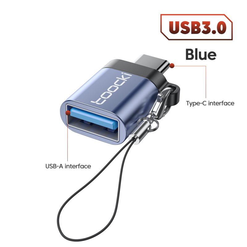 Bộ chuyển đổi OTG Toocki USB 3.0 sang Type C, đầu cắm Micro sang Type C đực sang USB 2.0 cái, tương thích với Macbook, Xiaomi và