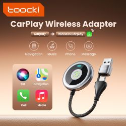 Bộ chuyển đổi Carplay không dây Toocki, cắm là chạy, kết nối tự động, điều khiển bằng giọng nói, Bluetooth, hộp Carplay mini thô