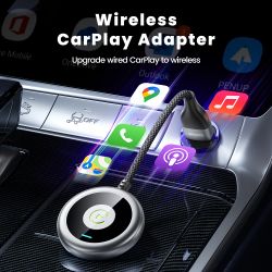 Bộ chuyển đổi Carplay không dây Toocki, cắm là chạy, kết nối tự động, điều khiển bằng giọng nói, Bluetooth, hộp Carplay mini thô