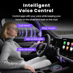 Bộ chuyển đổi Carplay không dây Toocki, cắm là chạy, kết nối tự động, điều khiển bằng giọng nói, Bluetooth, hộp Carplay mini thô