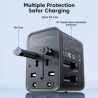 Toocki 20 W Uniwersalny adapter podróżny na cały świat z 1 gniazdem AC, 2 portami typu C i 1 portem USB Szybka ładowarka ścienna