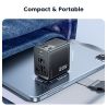 Toocki 20 W Uniwersalny adapter podróżny na cały świat z 1 gniazdem AC, 2 portami typu C i 1 portem USB Szybka ładowarka ścienna