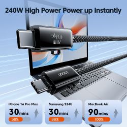 Toocki PD3.1 240W Kabel USB 4.0 Gen3 Thunderbolt 4/3 4-in-1 Schnellladekabel für MacBook, Laptop, iPhone, Samsung, Kamera und Mo
