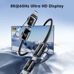 Toocki PD3.1 240W Kabel USB 4.0 Gen3 Thunderbolt 4/3 4-in-1 Schnellladekabel für MacBook, Laptop, iPhone, Samsung, Kamera und Mo