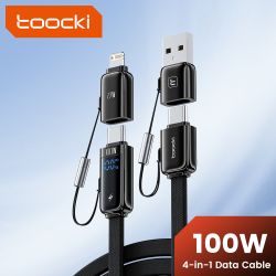 Toocki X96 4 in 1 USB Type C to USB C Lightning Cable Digital Display PD 100W QC4.0 PPS Fast Charging Detachable OTG Adapter
