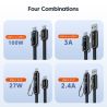Toocki X96 4 in 1 USB Type C to USB C Lightning Cable Digital Display PD 100W QC4.0 PPS Fast Charging Detachable OTG Adapter