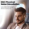 Tai nghe không dây Bluetooth 5.3 Toocki EJ12, tai nghe khử tiếng ồn ENC, âm thanh stereo AAC & SBC, tai nghe mini điều khiển cảm