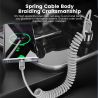 Toocki USB Cable Fast Charing 2Pack 1.5m USB Type C Coiled Charger Cord for iPhone 17 16 15 Samsung S20 S10 S9 Huawei Oneplus