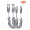 Toocki USB Cable Fast Charing 2Pack 1.5m USB Type C Coiled Charger Cord for iPhone 17 16 15 Samsung S20 S10 S9 Huawei Oneplus