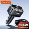 Bộ sạc ô tô Toocki C46 màn hình TFT kỹ thuật số PPS 45W PD 30W sạc nhanh USB cho điện thoại iPhone 17 16 iPad Samsung S25 S24