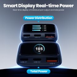Bộ sạc ô tô Toocki C46 màn hình TFT kỹ thuật số PPS 45W PD 30W sạc nhanh USB cho điện thoại iPhone 17 16 iPad Samsung S25 S24