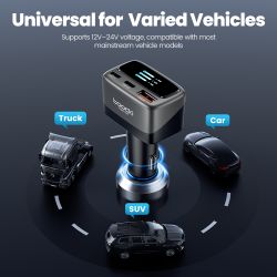 Bộ sạc ô tô Toocki C46 màn hình TFT kỹ thuật số PPS 45W PD 30W sạc nhanh USB cho điện thoại iPhone 17 16 iPad Samsung S25 S24