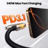 สายชาร์จ Toocki 4 in 1 240W USB Type C to USB C Lightning ยาว 2 เมตร พร้อมไฟ RGB รองรับการชาร์จเร็ว PD3.1 สำหรับ Macbook iPhone 