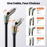 สายชาร์จ Toocki 4 in 1 240W USB Type C to USB C Lightning ยาว 2 เมตร พร้อมไฟ RGB รองรับการชาร์จเร็ว PD3.1 สำหรับ Macbook iPhone 