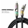 สายชาร์จ Toocki 4 in 1 240W USB Type C to USB C Lightning ยาว 2 เมตร พร้อมไฟ RGB รองรับการชาร์จเร็ว PD3.1 สำหรับ Macbook iPhone 