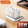 Toocki Universal-Reiseadapter, 20 W GaN-Steckdosenleiste, 1 AC-Anschluss, 1 USB-Anschluss, 2 Typ-C-Schnellladegeräte für iPhone 