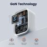 Toocki Universal-Reiseadapter, 20 W GaN-Steckdosenleiste, 1 AC-Anschluss, 1 USB-Anschluss, 2 Typ-C-Schnellladegeräte für iPhone 