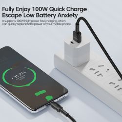 Toocki 3개입 USB 타입 C 케이블 100W 고속 충전 QC4.0 (아이폰 17 16 15, 삼성 S25, 샤오미, 화웨이 호환) 고속 타입 C 데이터 케이블