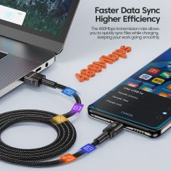 Toocki 3개입 USB 타입 C 케이블 100W 고속 충전 QC4.0 (아이폰 17 16 15, 삼성 S25, 샤오미, 화웨이 호환) 고속 타입 C 데이터 케이블