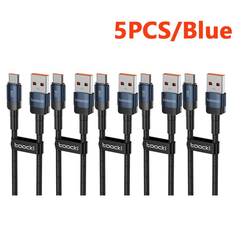 Toocki 3PCS USB Type C Cable 100W Fast Charging QC4.0 for iPhone 17 16 15 Samsung S25 Xiaomi Huawei Fast Type C Cable Data Wire
