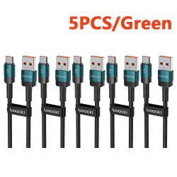 สาย USB Type C Toocki 3 ชิ้น ชาร์จเร็ว 100W QC4.0 สำหรับ iPhone 17 16 15 Samsung S25 Xiaomi Huawei สายเคเบิลข้อมูล Type C ความเร